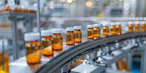 Wallpaper Mural Automated robotic pharmaceutical plant designed for indoor production of vitamins and medicine. Concept Robotics, Pharmaceutical Industry, Indoor Production, Vitamins, Medicine Torontodigital.ca