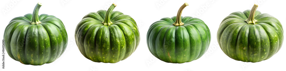 Green pumpkin highly detailed isolated on transparent background PNG file Green pumpkin highly detailed isolated on transparent background PNG file