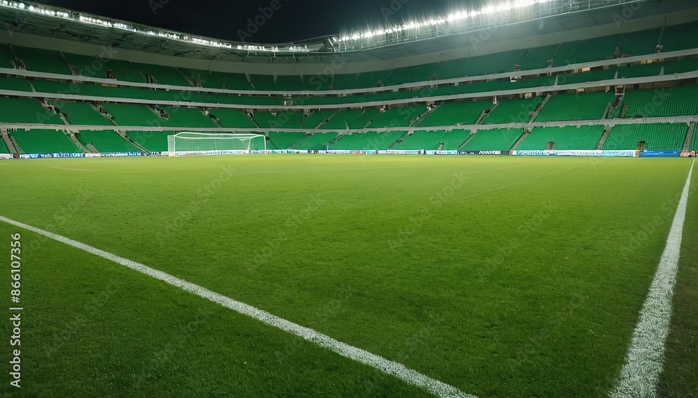 Fototapeta premium Football on the playing field in stadium
