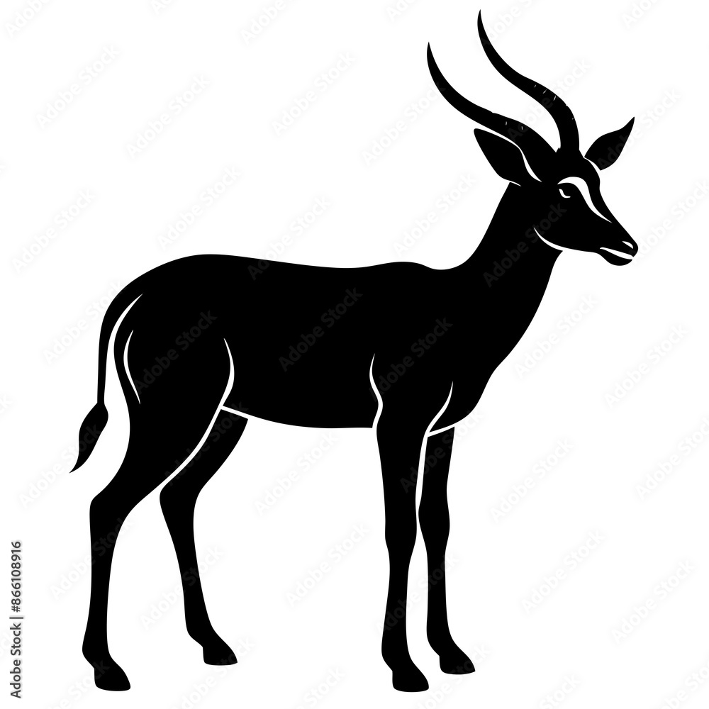 Antelope full body silhouette vector icon illustration Antelope full body silhouette vector icon illustration