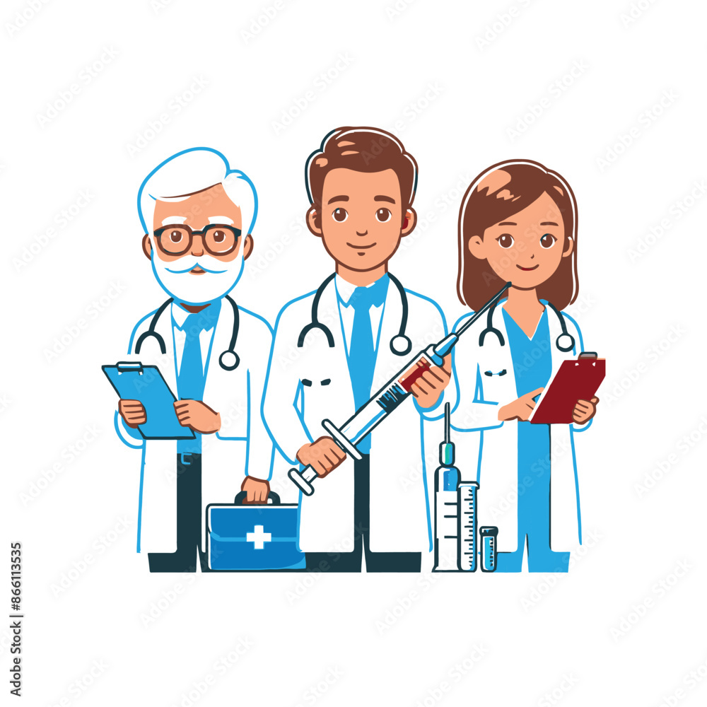 Vector Doctor Clip art isolated illustration on a white background Vector Doctor Clip art isolated illustration on a white background