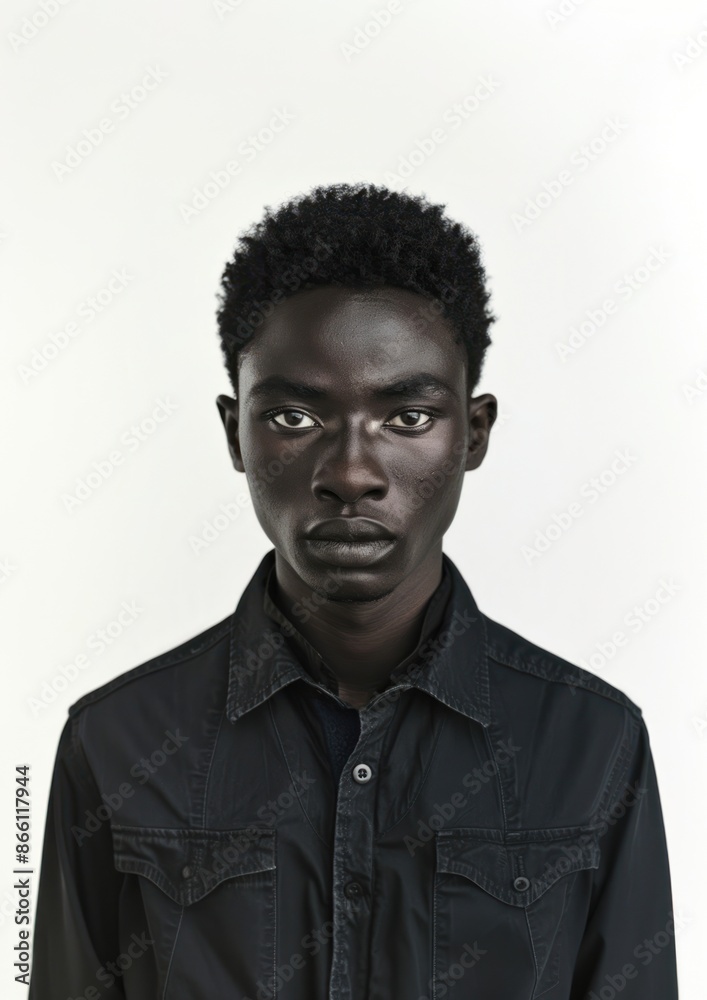 Fototapeta premium Young black worker photo face photography.