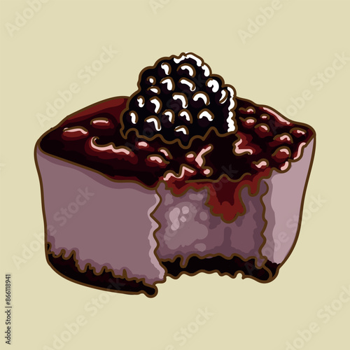 Mini cheesecake with berries and jam