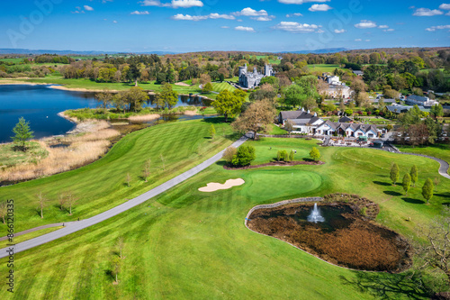 Dromoland Castle with golf course in County Clare on a summer day, Ireland photo