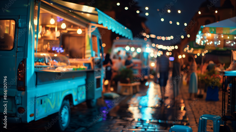 food truck in city festival , selective focus food truck in city festival , selective focus
