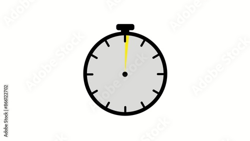 a stopwatch that turns on and counts down 5 seconds and turns off on a white background