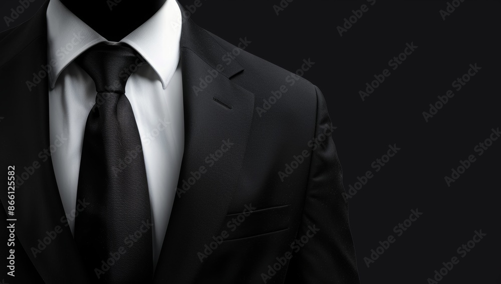 A businessman in a suit isolated on a black background, in a closeup. Copy space concept. Man wearing business attire posing A businessman in a suit isolated on a black background, in a closeup. Copy space concept. Man wearing business attire posing