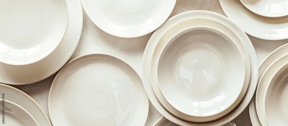 Background of empty cleaned dishes with ample copy space image. Background of empty cleaned dishes with ample copy space image.