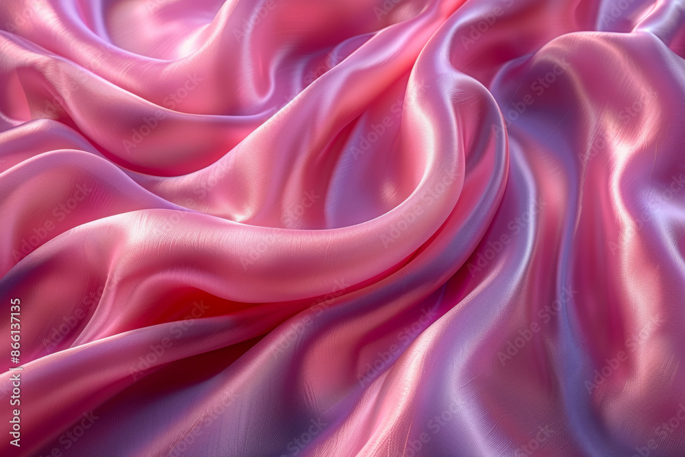 Fototapeta premium Pink Silk Texture with Elegant Drapes