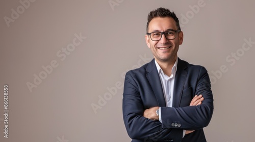 The smiling businessman in suit photo
