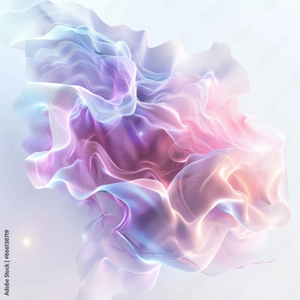 Ethereal Holographic Cloud Data - 3D Visualizations on White Background Ethereal Holographic Cloud Data - 3D Visualizations on White Background