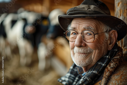 Wallpaper Mural Authentic portrait of a local farmer involved in dairy production, National Dairy Month Torontodigital.ca