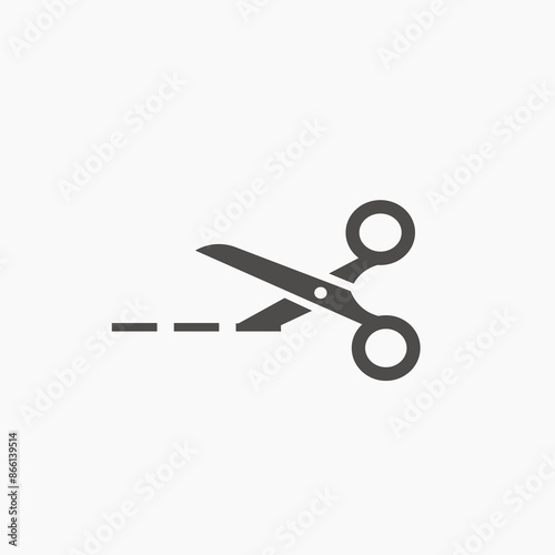 Scissors, cutting, utility, barber, tailor icon vector isolated on white background
