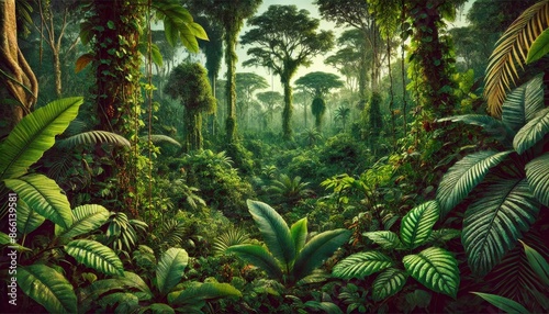 熱帯雨林のジャングルの景色