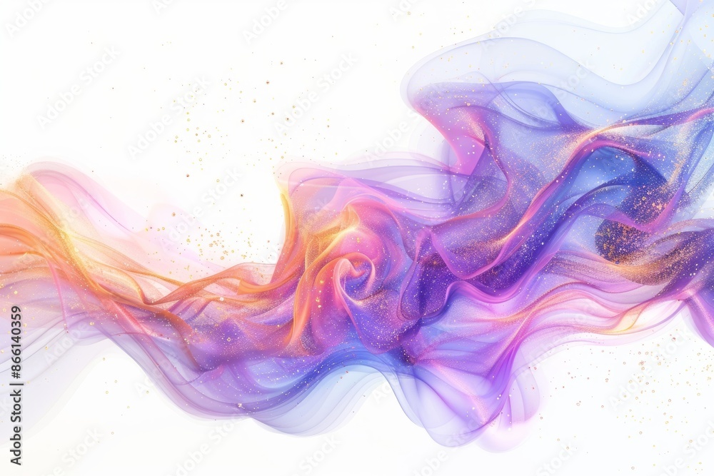 Fototapeta premium Futuristic 3D Holographic Nebula Cloud on White Background - Abstract Cosmic Design Element Concept for Technology or Space Themes