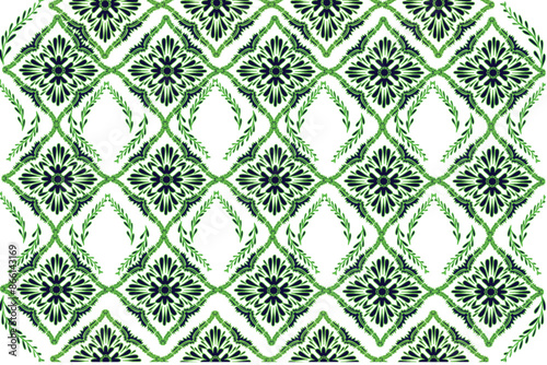 Oreintal Flora Damask Seamless pattern  embroidery, Indian style.  art ornament print.Design for carpet, cover.wallpaper, wrapping, fabric, clothing