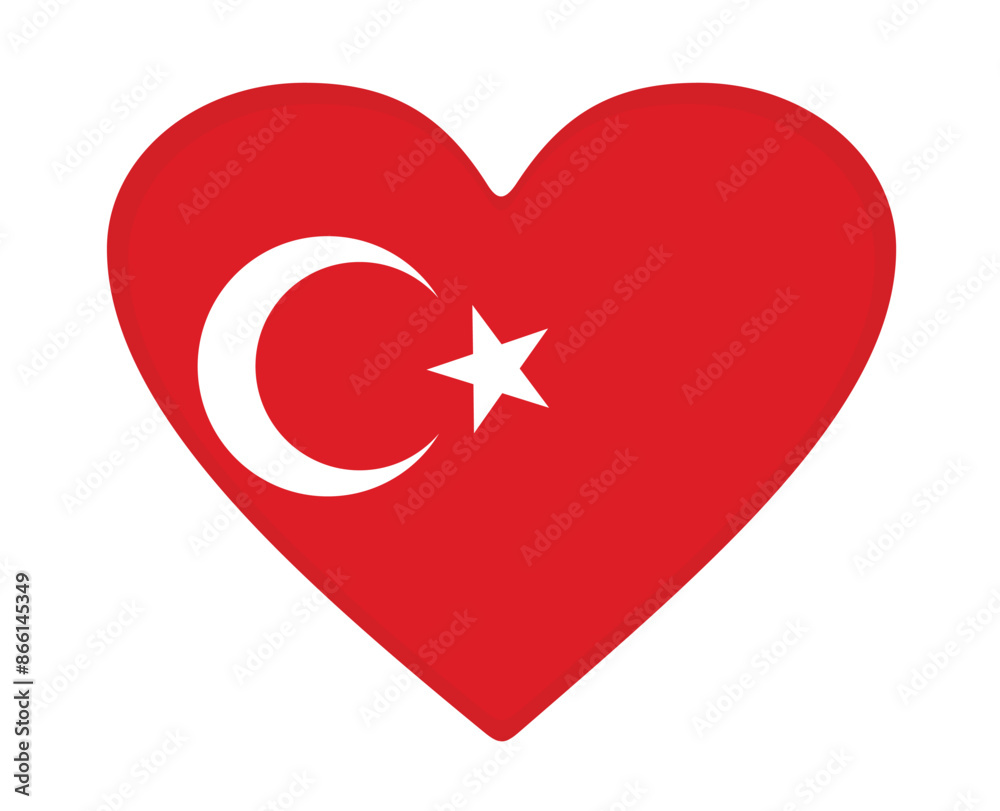 Turkey flag heart shaped. vector Turkey flag heart shaped. vector