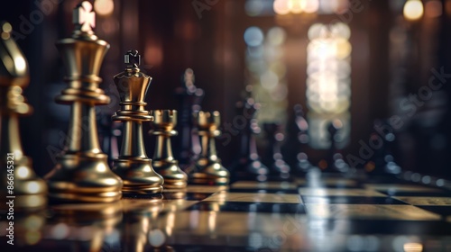 Wallpaper Mural 3D Rendering Background of Chess Pieces with Copy Space Torontodigital.ca