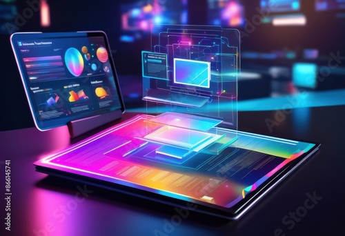 Wallpaper Mural tablet showing online courses open learning education concept, digital, notebook, technology, screen, display, study, internet, knowledge, information Torontodigital.ca