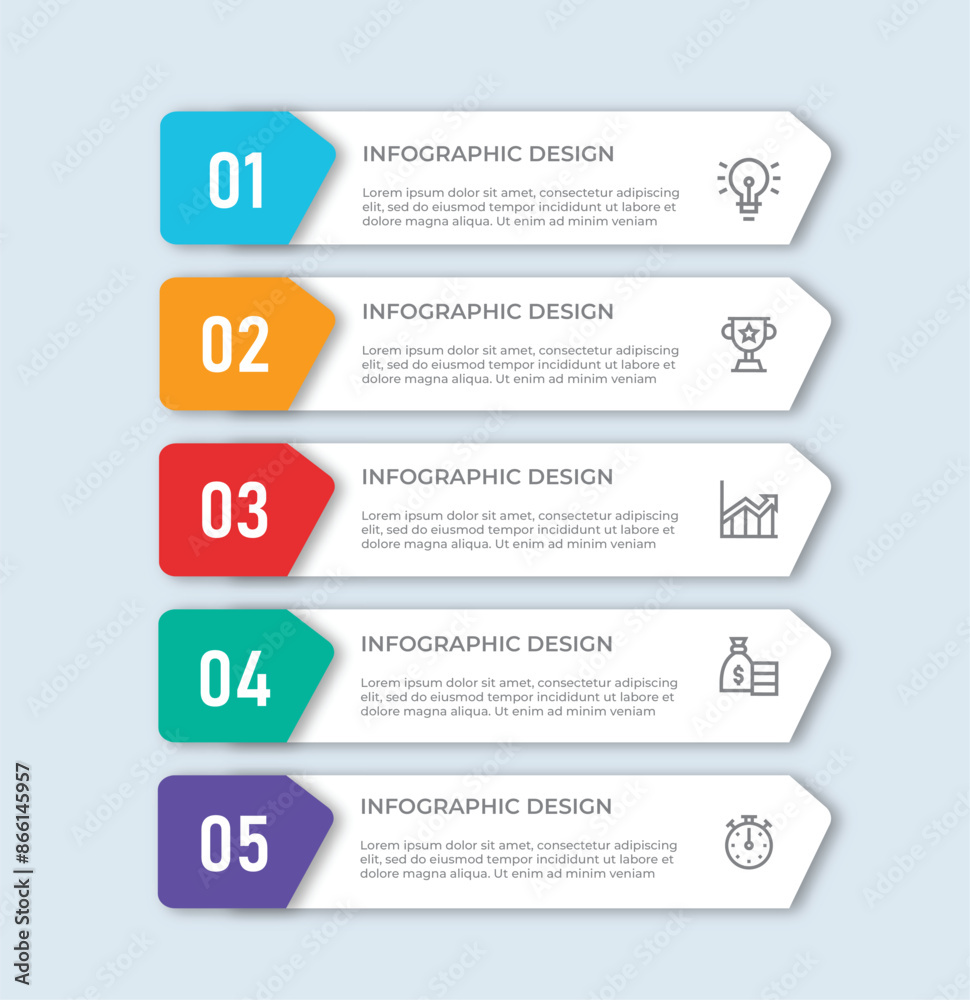 Vector Infographic design with icons and 5 options or steps. Infographics for business concept. Can be used for presentations banner, workflow layout, process diagram, flow chart, info graph Vector Infographic design with icons and 5 options or steps. Infographics for business concept. Can be used for presentations banner, workflow layout, process diagram, flow chart, info graph