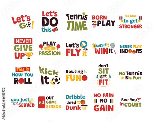 Sport Sticker Vector Set