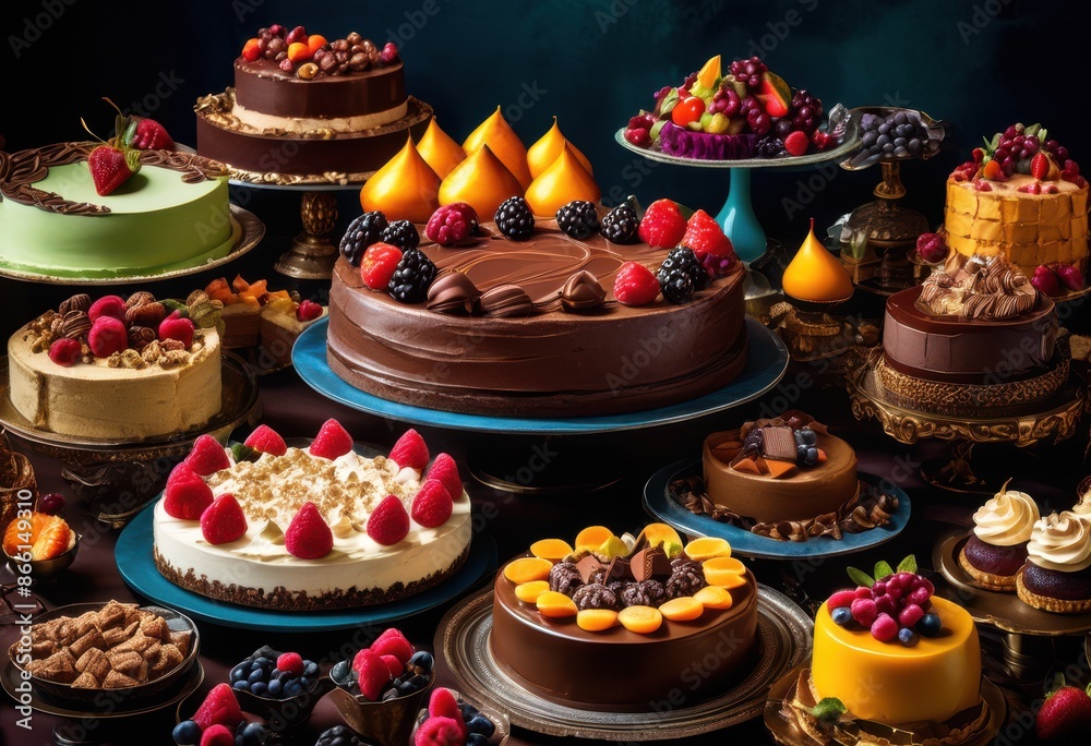 exquisite array delectable desserts, elegant, sweet, treat, assortment, gourmet, fancy, selection, pastry, luxurious, tasty, delicious, confectionery exquisite array delectable desserts, elegant, sweet, treat, assortment, gourmet, fancy, selection, pastry, luxurious, tasty, delicious, confectionery