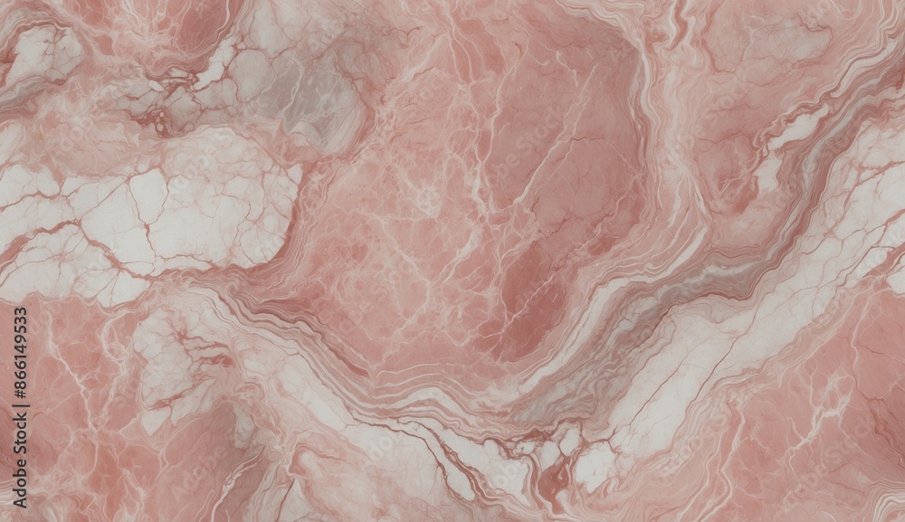Fototapeta premium Marbled pink pattern with intricate swirling details.