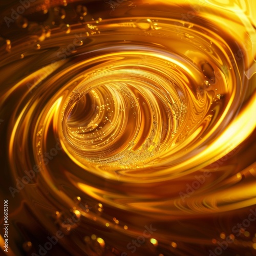 Rich and Deep Abstract Honey Swirls on Dark Background