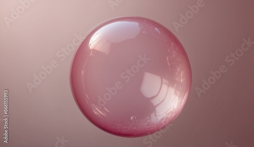 Single pink bubble floating against a gradient background