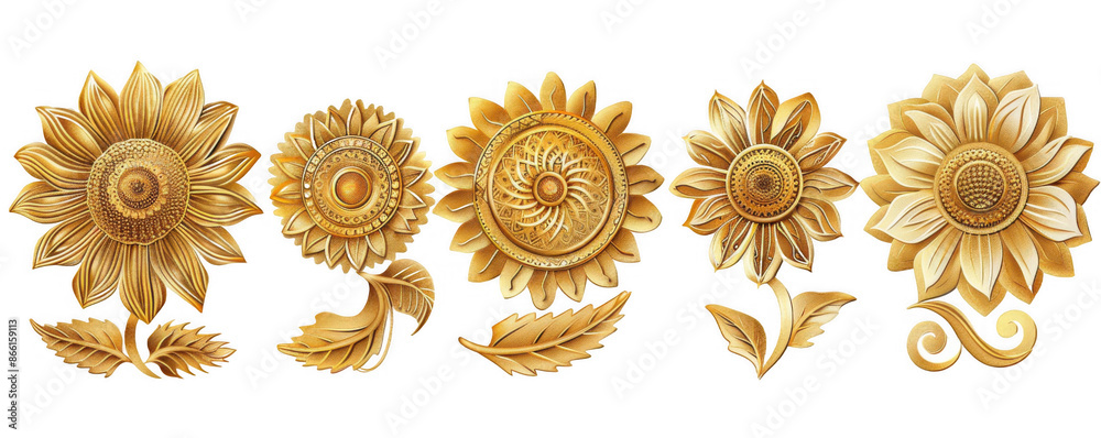 Intricate Golden Sunflower Designs Intricate Golden Sunflower Designs