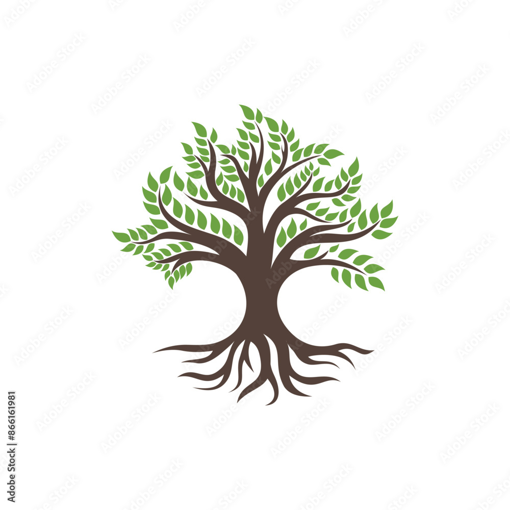 Obraz premium tree logo design template