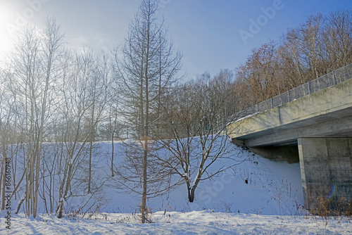 Vire of nature near the highway in winter season of Japan photo