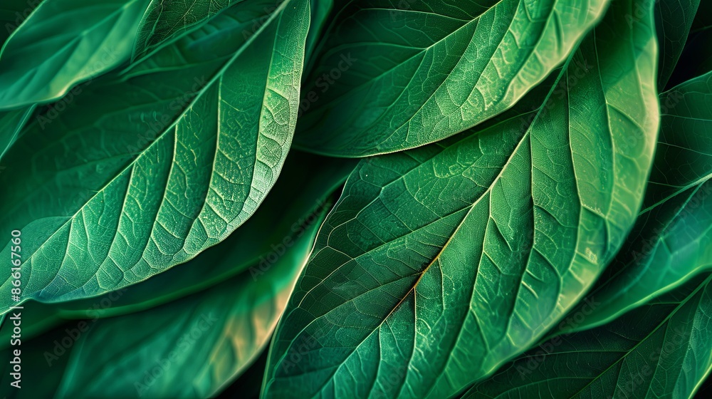 Green tropical plant close-up