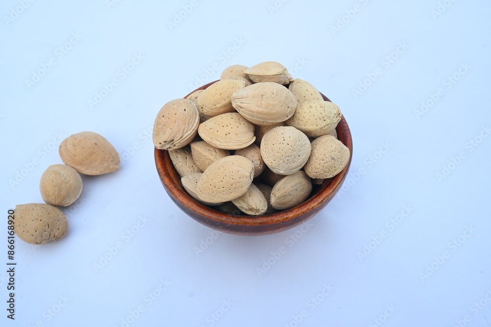 Almond with shell. It's other name Prunus amygdalus and Prunus dulcis. The almond is also the name of the edible and widely cultivated seed of this tree. indian almond. Almond with shell. It's other name Prunus amygdalus and Prunus dulcis. The almond is also the name of the edible and widely cultivated seed of this tree. indian almond.