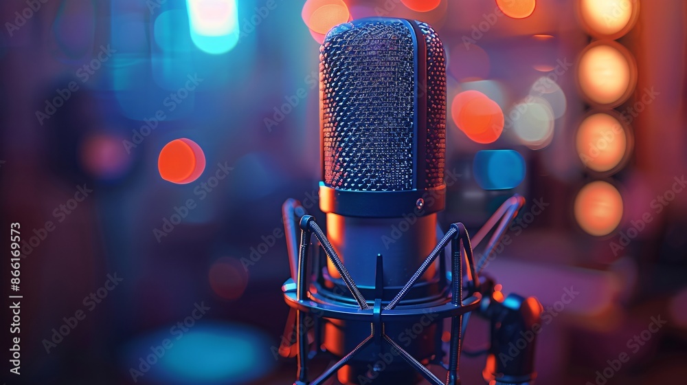 microphone on digital recording equipment in studio
microphone on digital recording equipment in studio