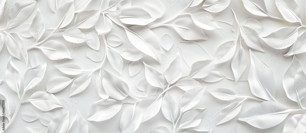 white texture background with leaves pattern white texture background with leaves pattern