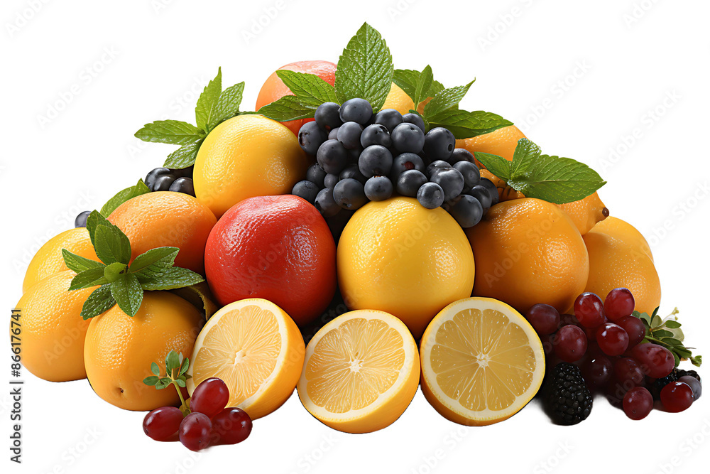 Delicious Mix fruits Isolated on transparent background Delicious Mix fruits Isolated on transparent background