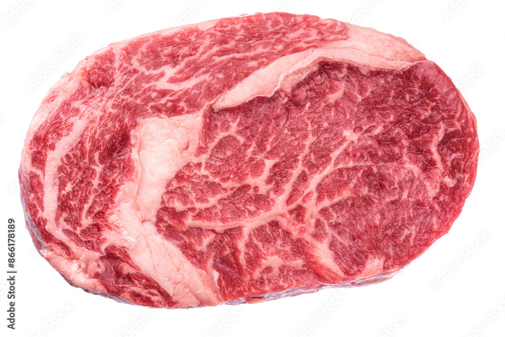 Raw ribeye steak on white background. File contains clipping path. Raw ribeye steak on white background. File contains clipping path.