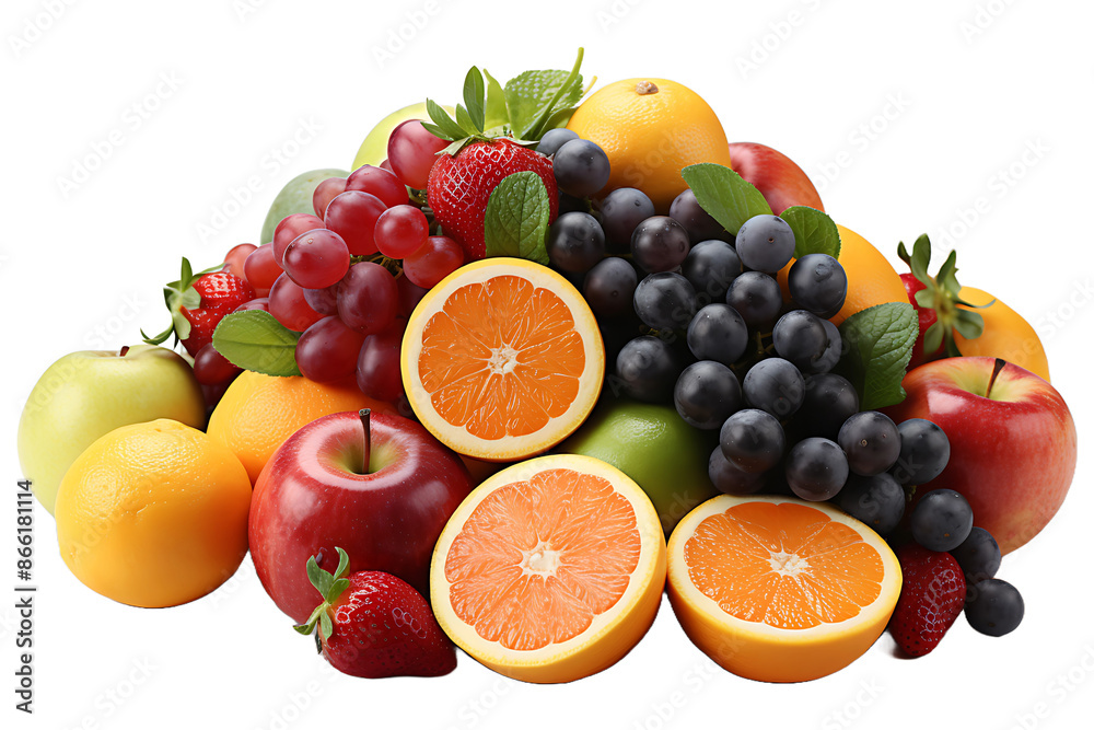 Mix fruits Isolated on transparent background Mix fruits Isolated on transparent background