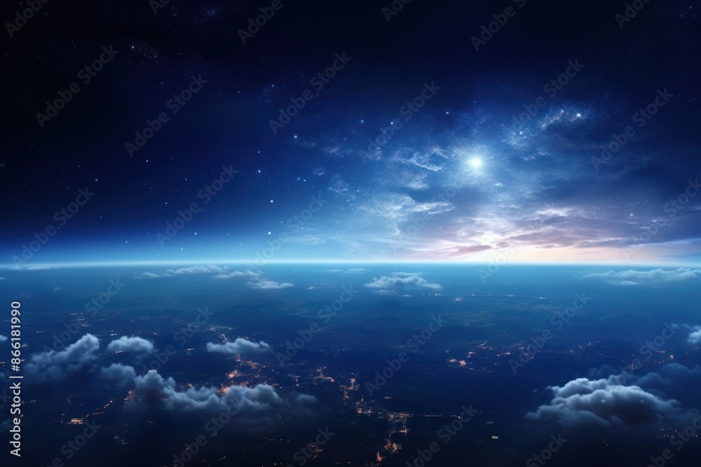 Fototapeta premium Earth space landscape astronomy.