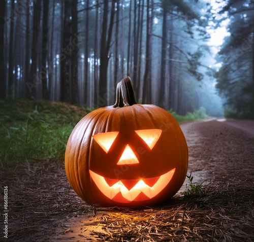 halloween pumpkin in the night