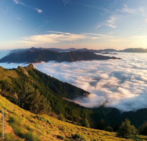 sunset in the mountains