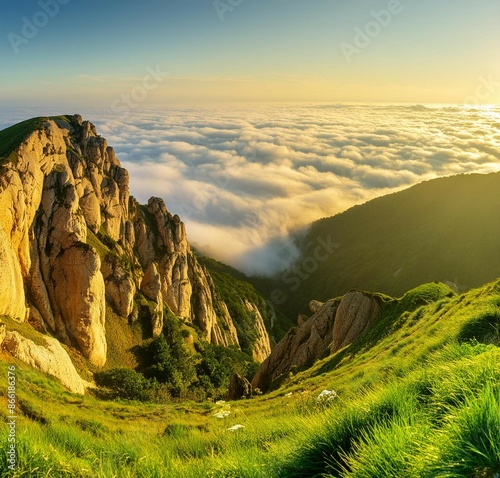 sunset in the mountains