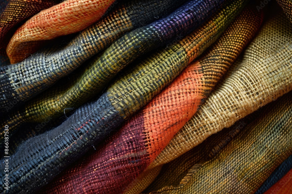Woven fabric in rich earthy tones Woven fabric in rich earthy tones