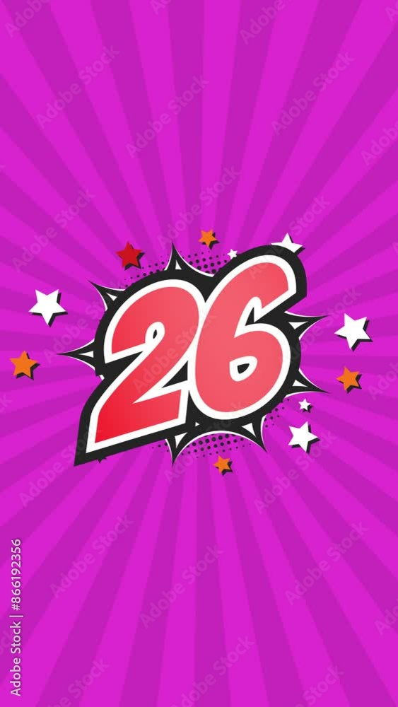 Animated Number 26 - Twenty-Six - 26th twenty-sixth