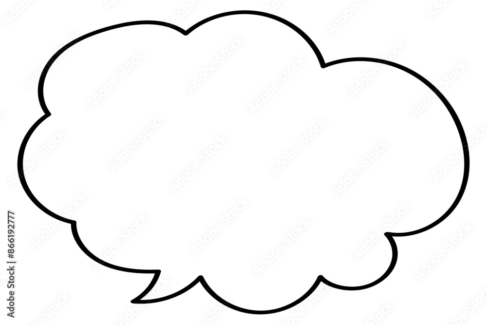 シンプルな雲形の手書きの吹き出し シンプルな雲形の手書きの吹き出し