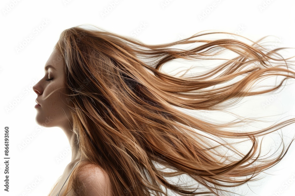 Woman with Long Flowing Brown Hair Woman with Long Flowing Brown Hair