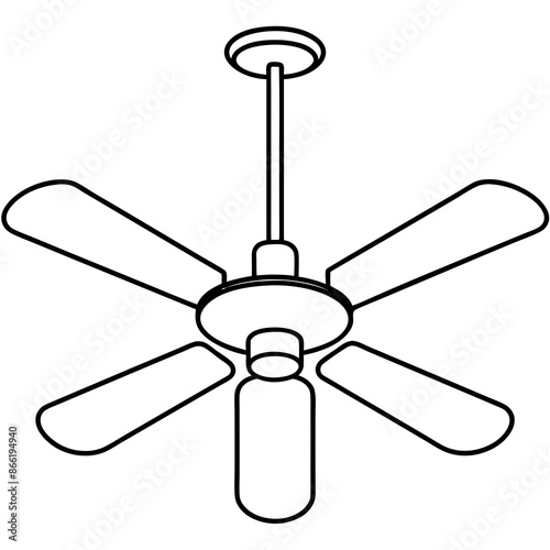 Ceiling fan vector illustration 