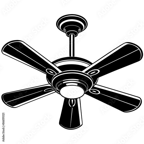 Ceiling fan vector illustration 
