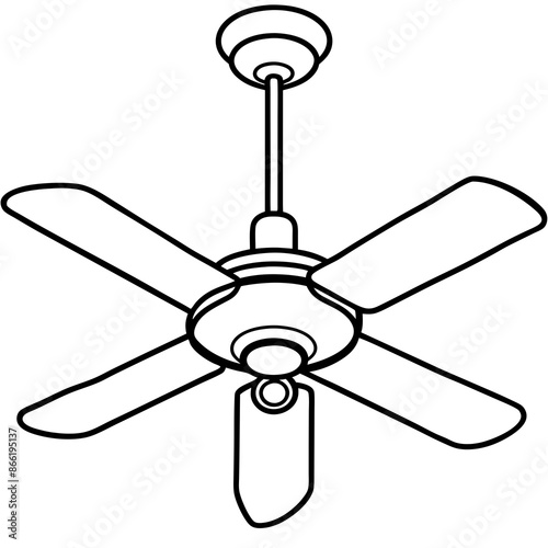 Ceiling fan vector illustration 